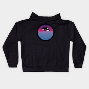 Whale in a Pink/Purple Sky Kids Hoodie